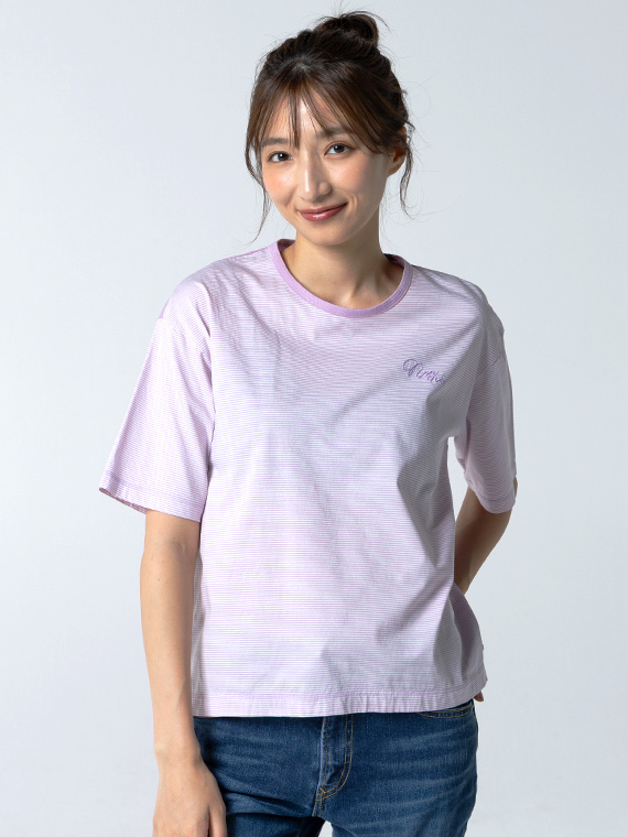 ハイゲージ天竺 バイカラーTシャツ[5分袖]