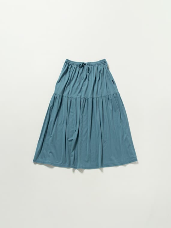 ＼再入荷／【SALE】ハイゲージ天竺ローズペトール ティアードスカート[ウエストゴム]