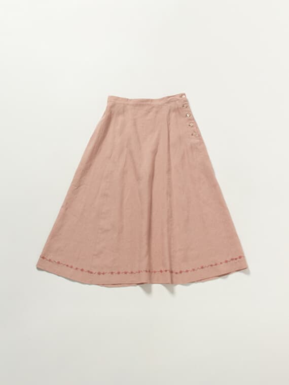 【SALE】リネンソフト仕上げ フレアースカート