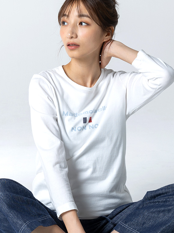 ●定番●タリイ天竺 ロゴプリント8分袖Tシャツ