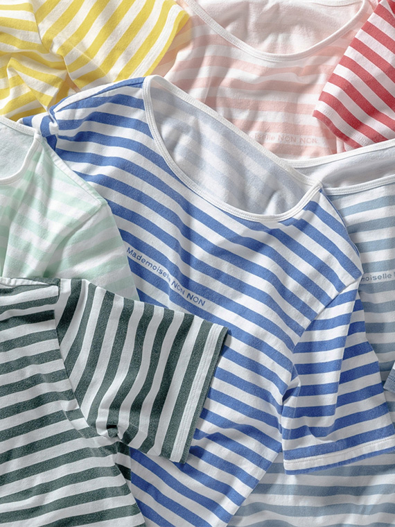 【定番】ヴィンテージボーダープリント天竺 半袖Tシャツ
