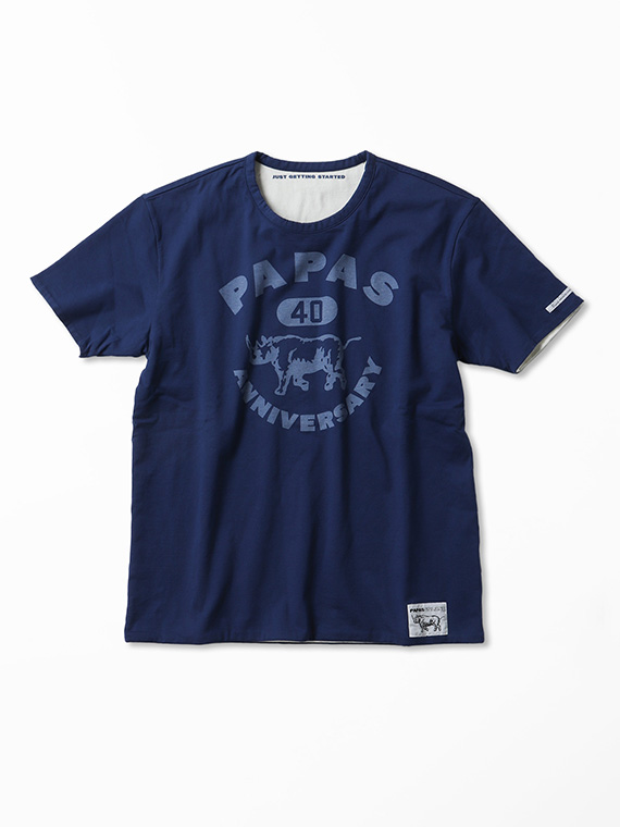 Papas40周年記念 マイルド天竺 リバーシブルTシャツ