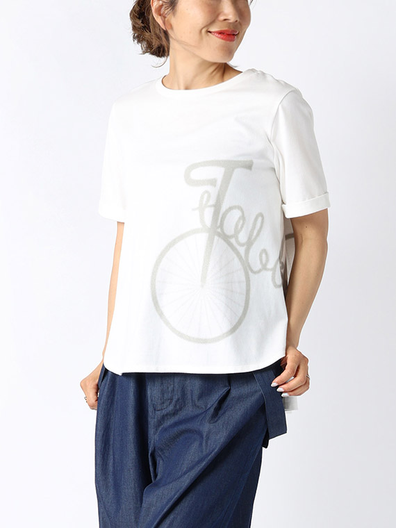 天竺×自転車プリント Tシャツ