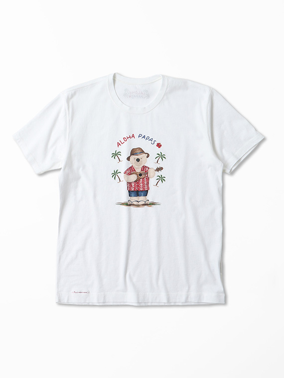 40/2甘撚天竺 シロクマアロハ プリントTシャツ