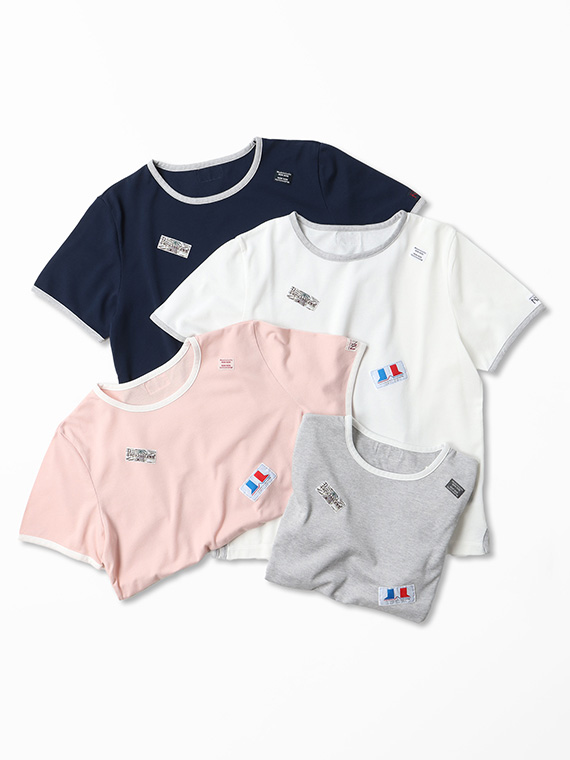 クールマックスエコメイド鹿の子 パイピングTシャツ