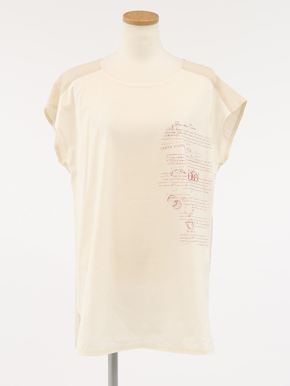 レタープリント フレンチスリーブ Tシャツ