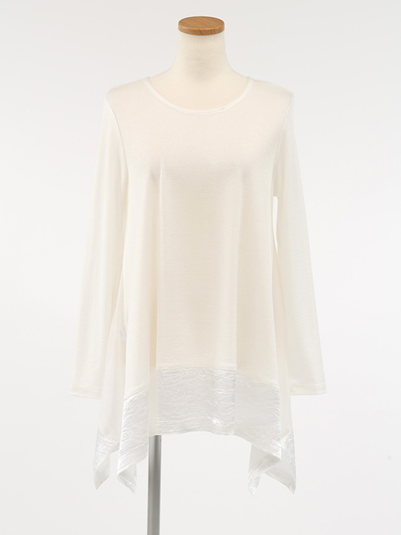 【FD3S】m15263・L～LL★francaise★チュニック 大きいサイズ/LAVEANGE×eur3】ギャザーフレアチュニックブラウス