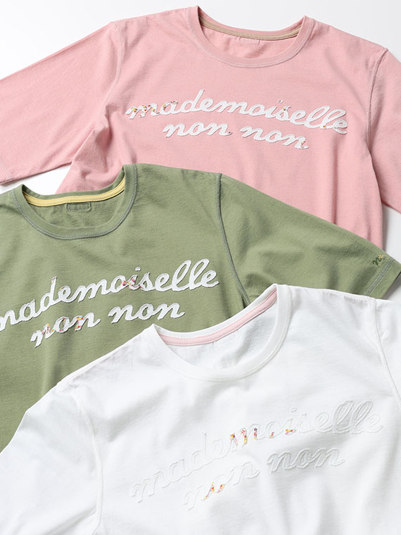 エアーコットン天竺 ロゴアップリケTシャツ