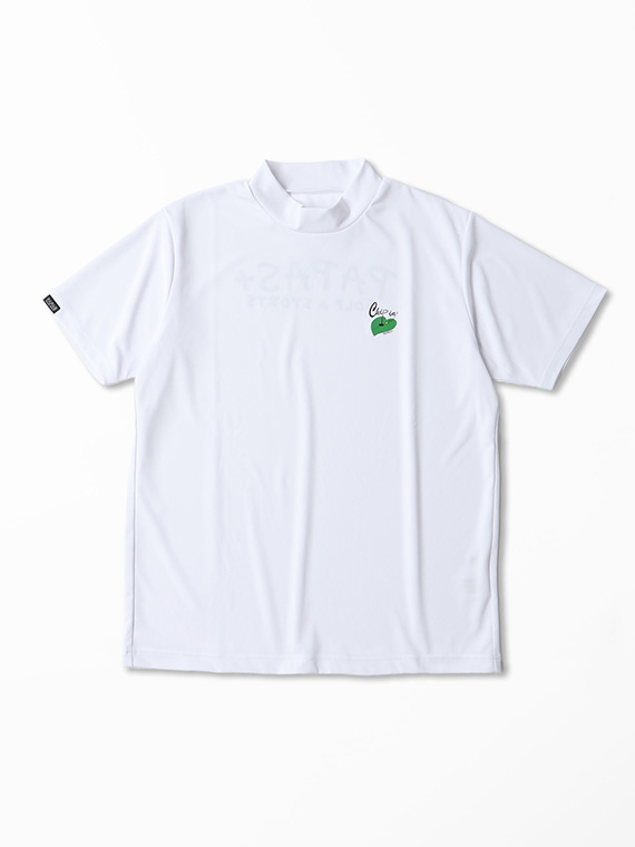 ロゴ&ゴルフモチーフプリント モックネックTシャツ