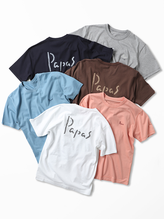 PAPASロゴ タリイ天竺 半袖Tシャツ