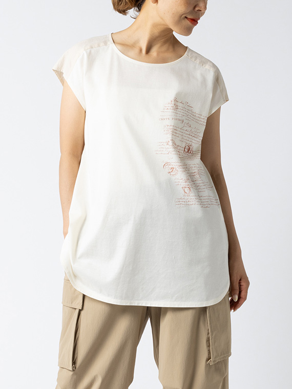 レタープリント フレンチスリーブ Tシャツ
