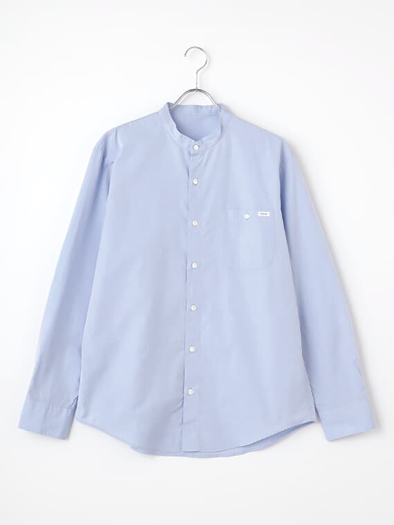 【定番】超長綿100/2ブロード スタンドカラーシャツ