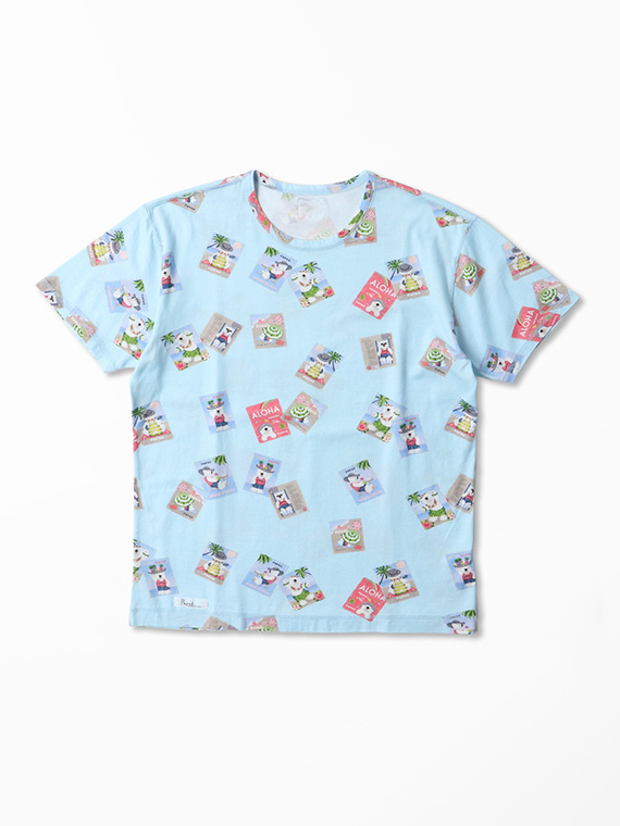 【SALE】40/2天竺 シロクマ WOOD BOARD プリントTシャツ