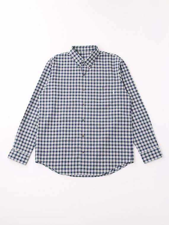 【SALE】コットン/エステルサッカーチェックシャツ