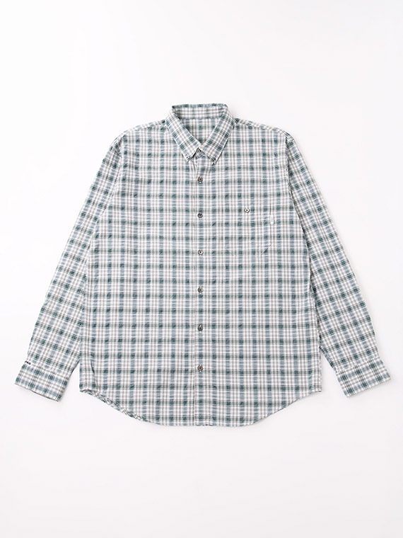 ＼再入荷／【SALE】コットン/エステルサッカーチェックシャツ