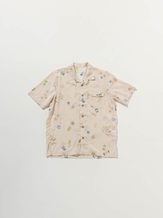 【SALE】レーヨン パパストラベル プリントシャツ