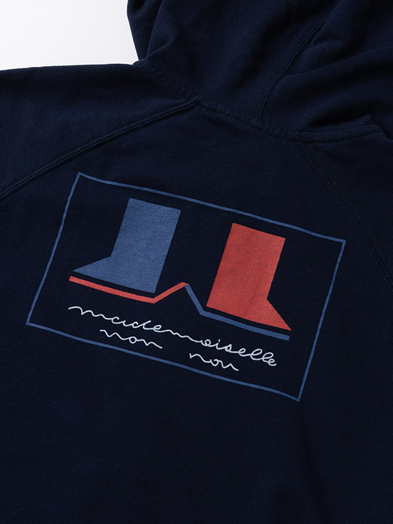 Mademoiselle NON NON ストライプ パーカー M/L セール】 40/2CMラッセルボーダー＆パネルボーダー パーカー