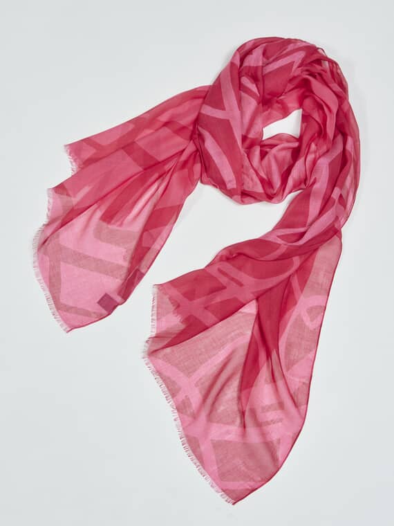 【SALE】<LARIOSETA>ラリオセタ レーヨンハートプリントストール