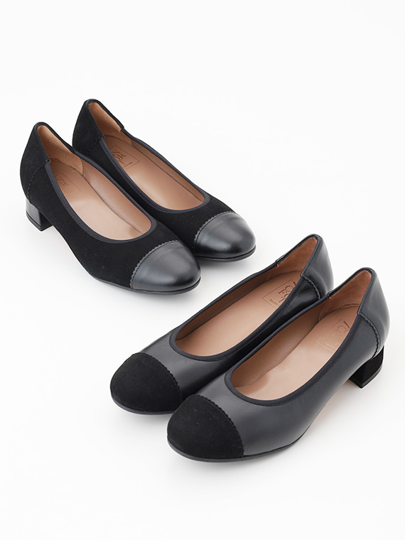 【SALE】〈CONFORT〉コンフォート コンビレザー ラウンドトゥパンプス
