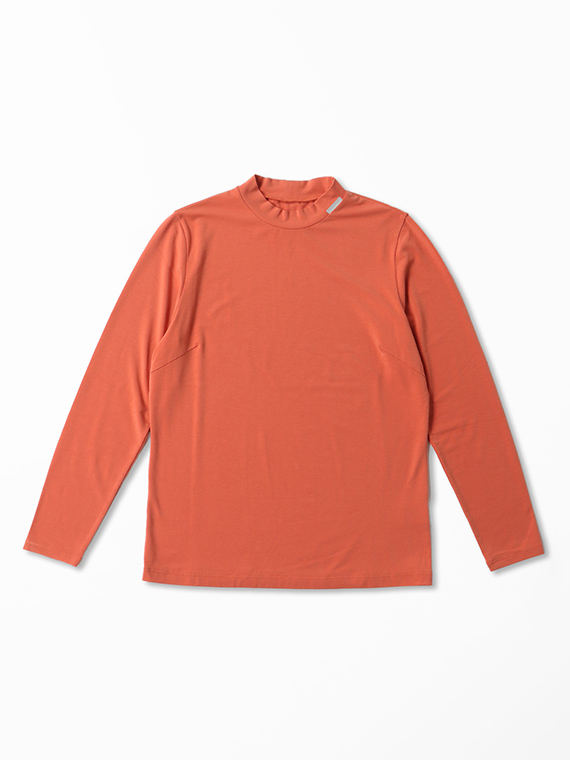 レナー先染ベア天竺ボーダーハイネックTシャツ【9分袖】