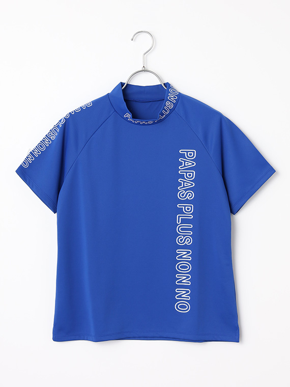 【SALE】レディースGOLF エステルエコメッシュ ロゴ入りモックネックTシャツ