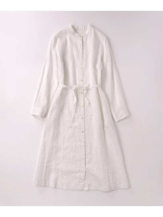 【SALE】リネンソフト仕上げ シャツワンピース
