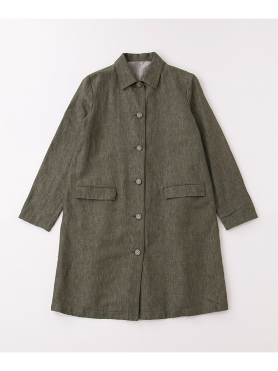 【SALE】ラフィ/リネンデニムステンカラーコート