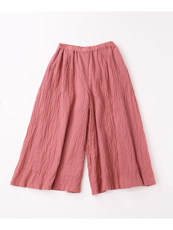【SALE】オーガニックガーゼシャーリング ロングキュロットパンツ