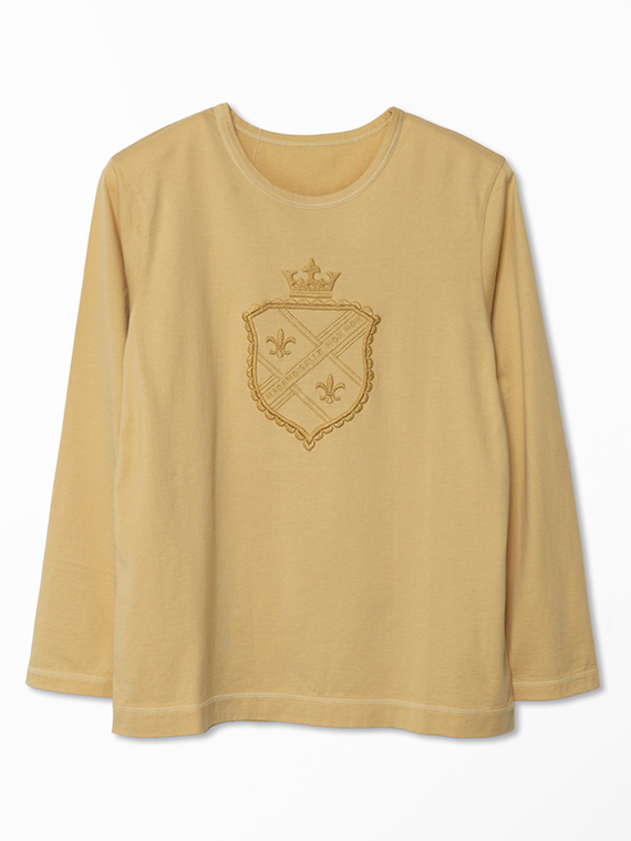 エアーコットン天竺 エンブレムモチーフTシャツ[長袖]