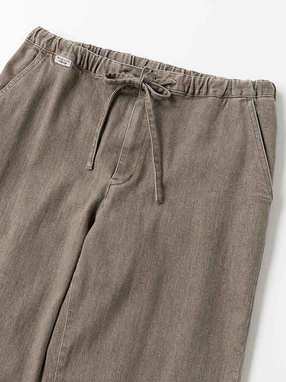 スーパーパウダータッチストレッチ ウエストゴムデニムパンツ[フルレングス]