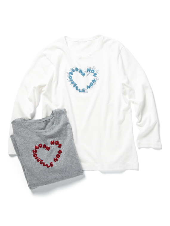 甘撚りコンパクトヤーン ハートロゴTシャツ