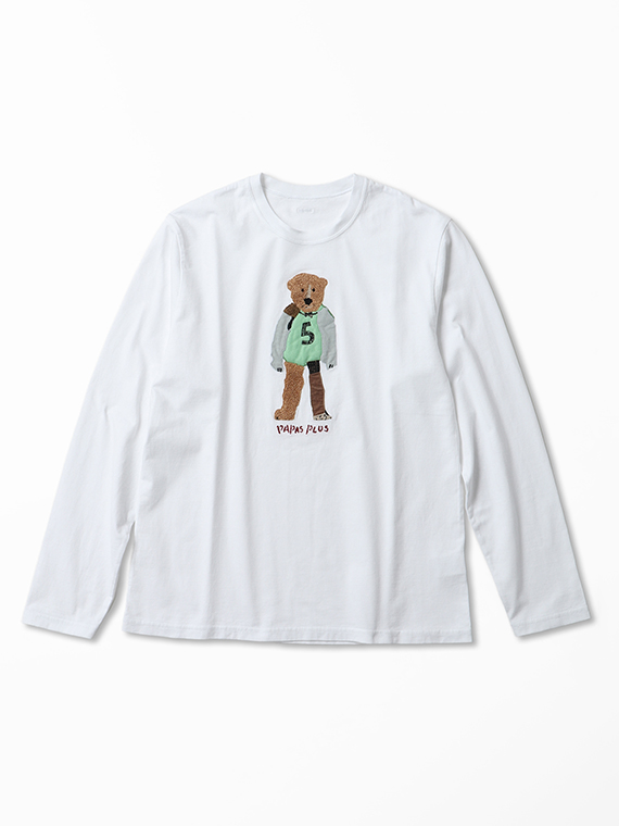 クマモチーフ 長袖Tシャツ
