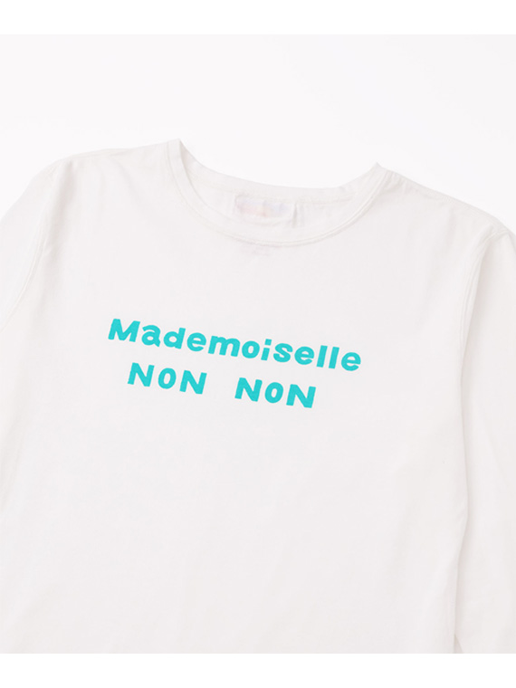 【SALE】コンパクトヤーン天竺エアロシフォン加工 1色ロゴプリントTシャツ