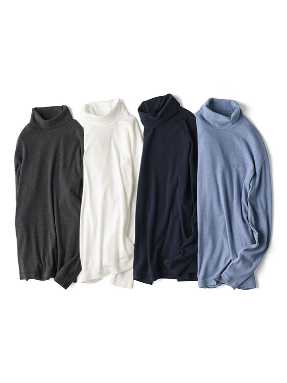 タートルネック フライスTシャツ