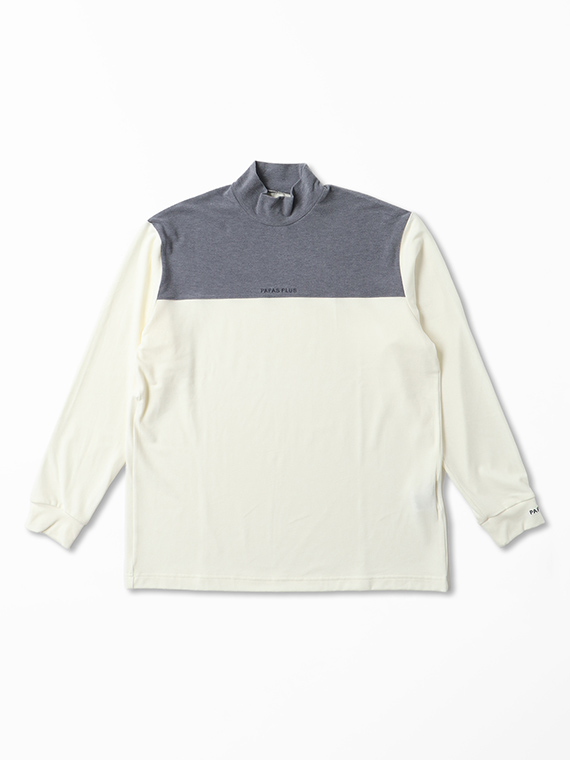 ストレッチスウェード モックネックTシャツ