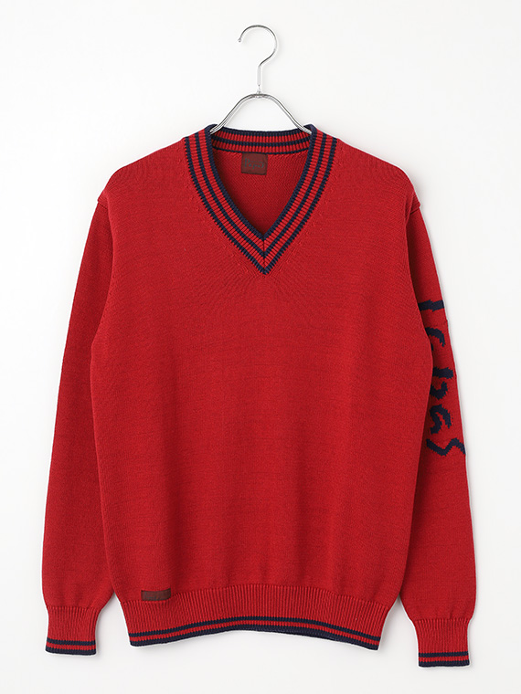 【SALE】シルク混綿麻天竺7G Papasロゴ編み込みセーター