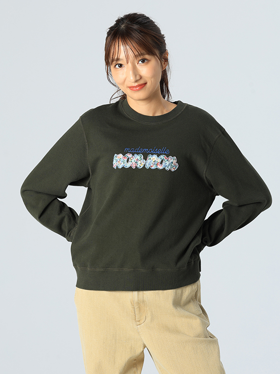 グレースモナリザ裏毛 アップリケ刺繍トレーナー