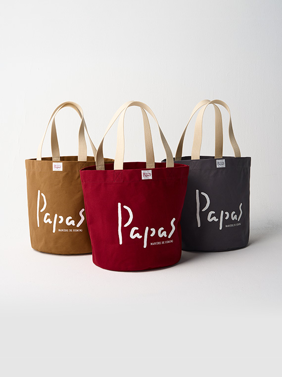 ＜新色追加＞ Papasロゴ  バケツトートバッグ