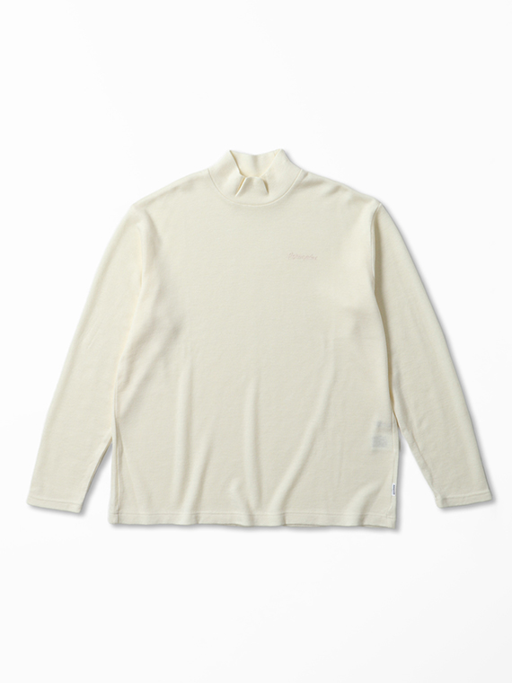 モックネック 長袖Tシャツ