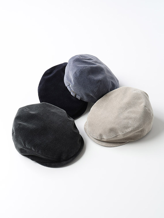 コットン/カシミヤ混ストレッチ中コール ハンチング