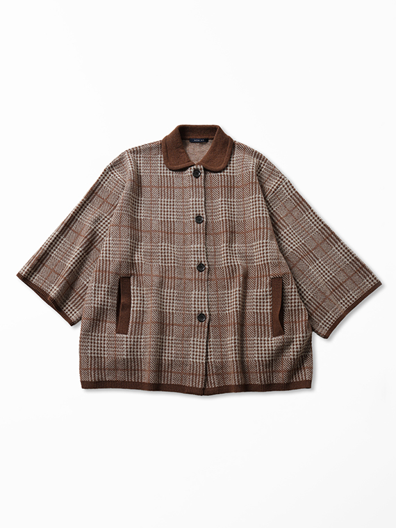 2/24 エクストラファインラムグレンチェックJQ 12G ブルゾン（WOMEN