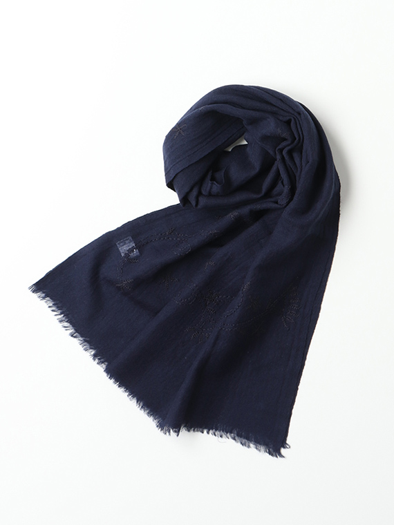 <PYAAR>ピヤール フラワー刺繍ストール