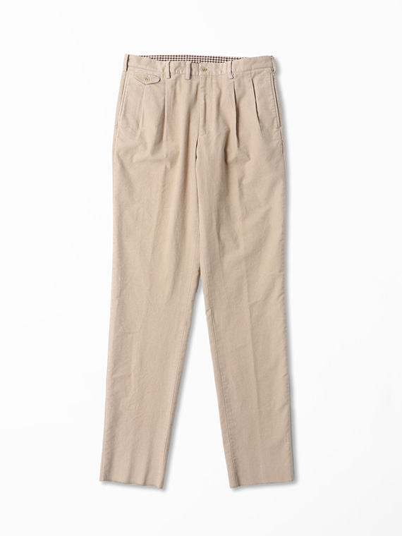 コットン甘撚ストレッチ 2タックパンツ