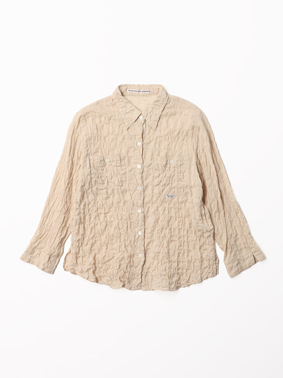 ●定番●綿モダールシャーリング ポケット付きブラウス【8分袖】