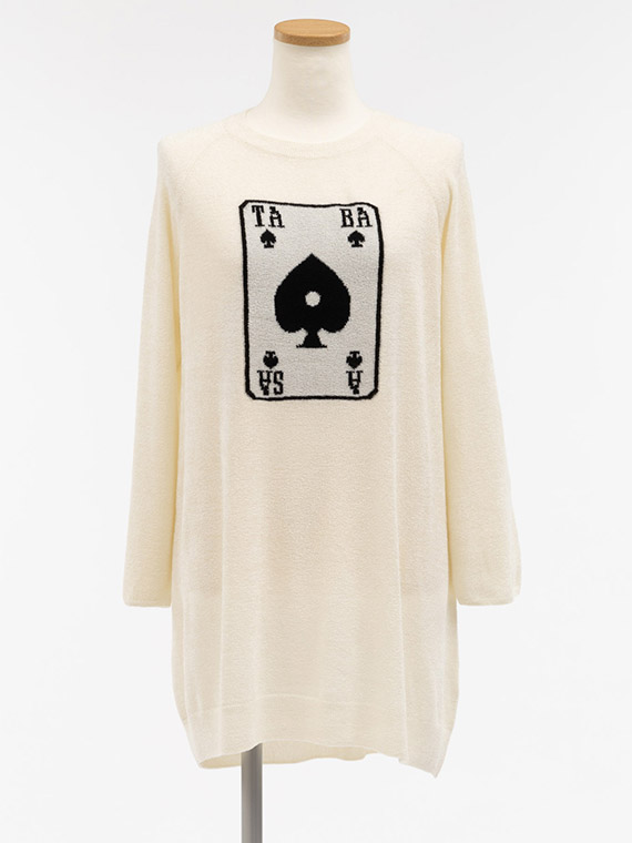 フェザーモール  インターシャ ニット チュニック