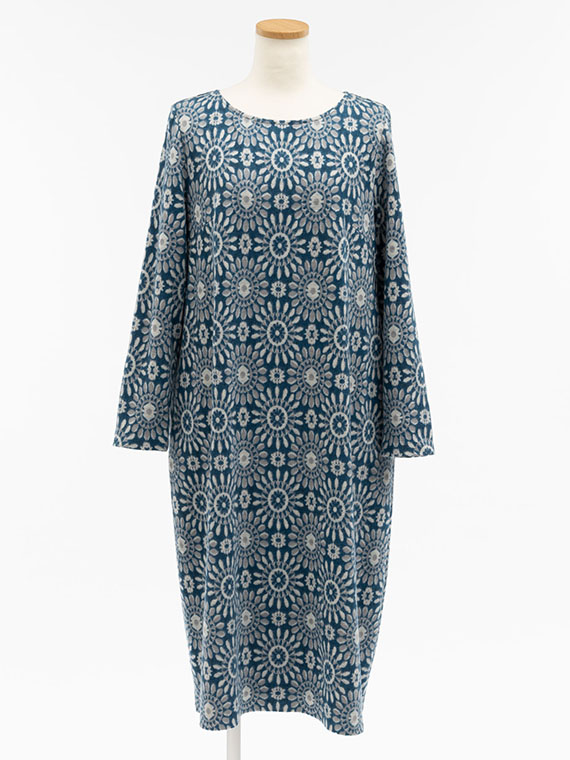 スノークリスタル柄 シャギー ジャガード ワンピース