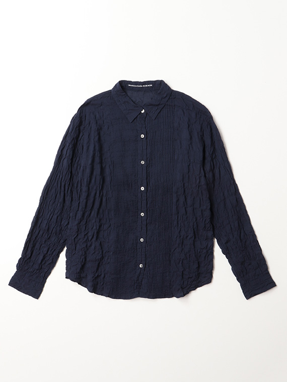 ●定番●綿モダールシャーリング　ピンタックブラウス