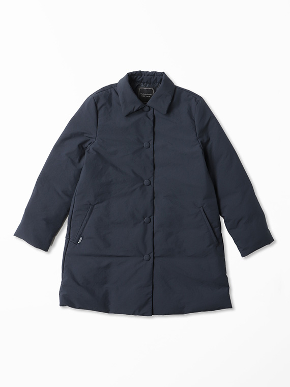 リサイクルポリエステルハイカウントタフタ ダウンコート