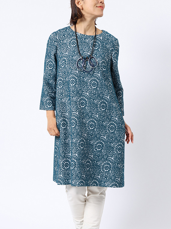 アート ジャガード ワンピース