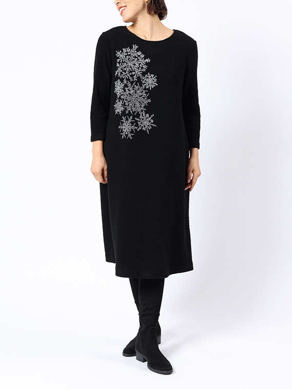 ウールリング スノークリスタル プリント ワンピース